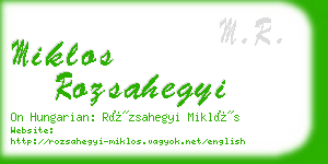 miklos rozsahegyi business card
